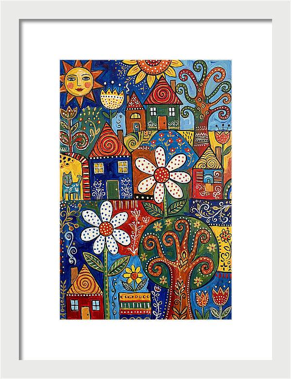Colorful Folk Village Scene