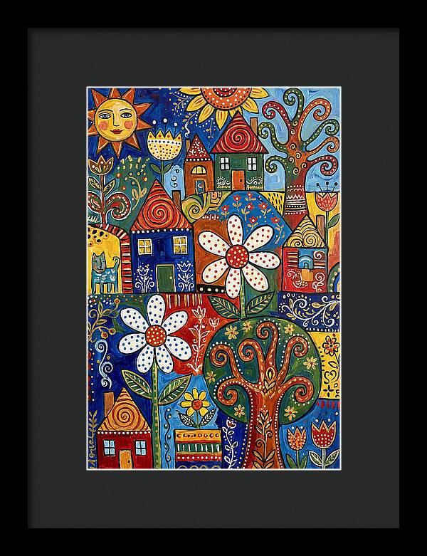 Colorful Folk Village Scene