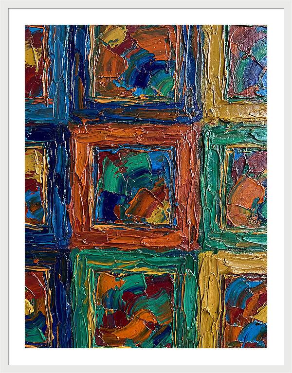 Colorful Frames In Palette Knife Style