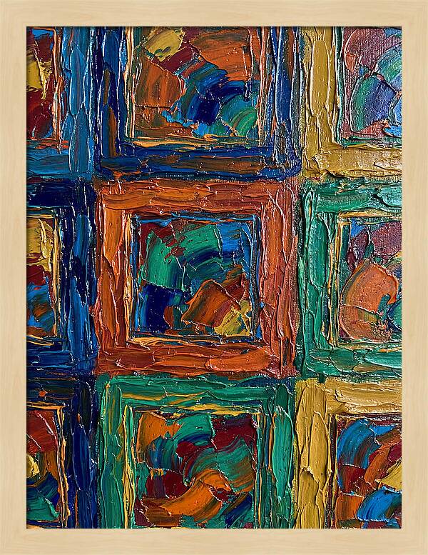 Colorful Frames In Palette Knife Style