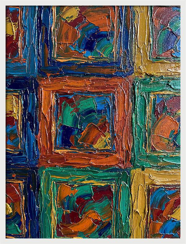 Colorful Frames In Palette Knife Style