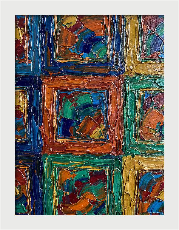 Colorful Frames In Palette Knife Style