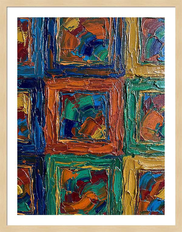 Colorful Frames In Palette Knife Style