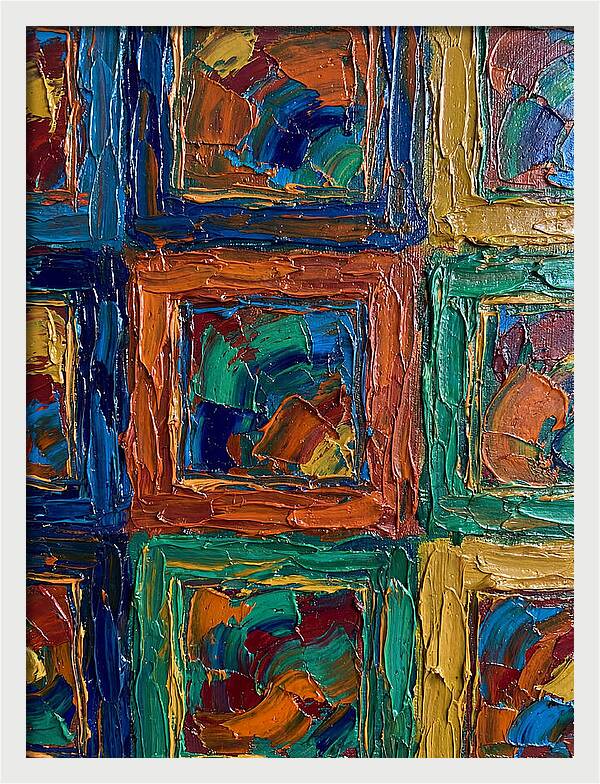 Colorful Frames In Palette Knife Style