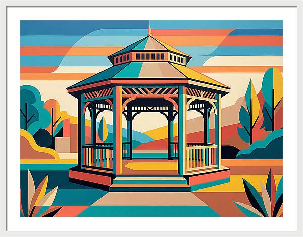 Colorful Gazebo In Nature