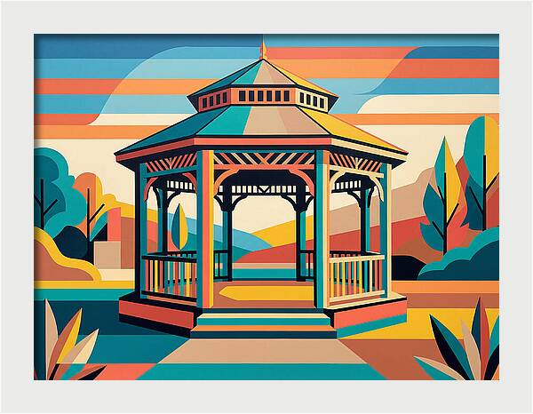 Colorful Gazebo In Nature