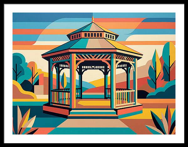 Colorful Gazebo In Nature