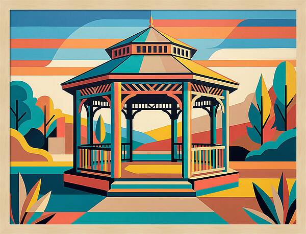 Colorful Gazebo In Nature