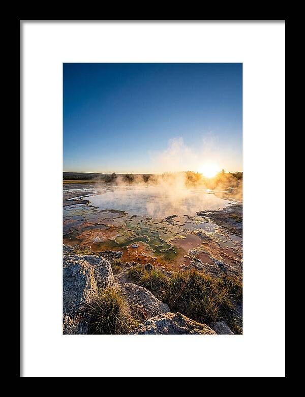 Colorful Geothermal Pool At Sunrise