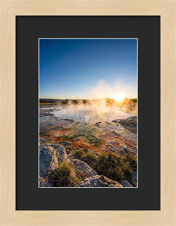 Colorful Geothermal Pool At Sunrise