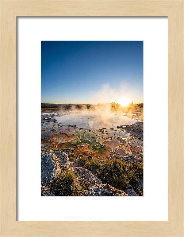 Colorful Geothermal Pool At Sunrise