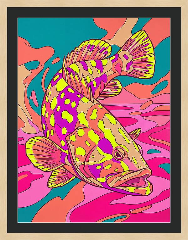 Colorful Grouper Underwater