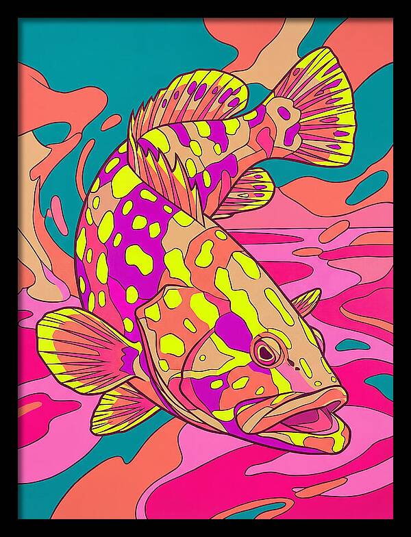 Colorful Grouper Underwater