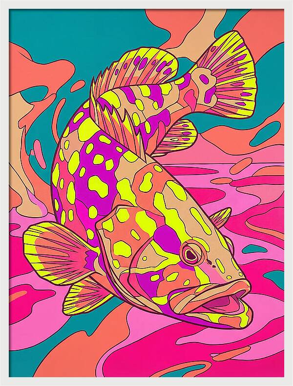 Colorful Grouper Underwater