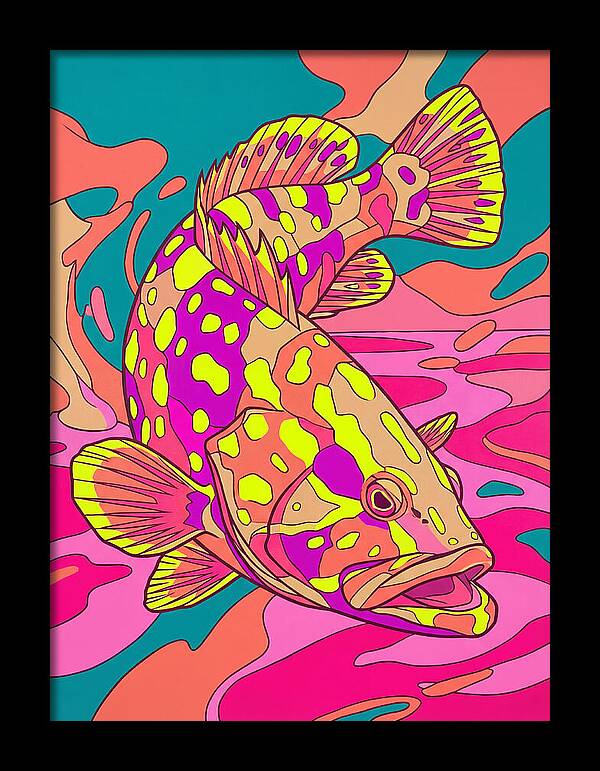 Colorful Grouper Underwater