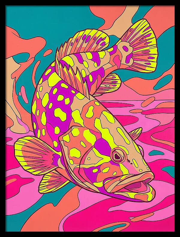 Colorful Grouper Underwater