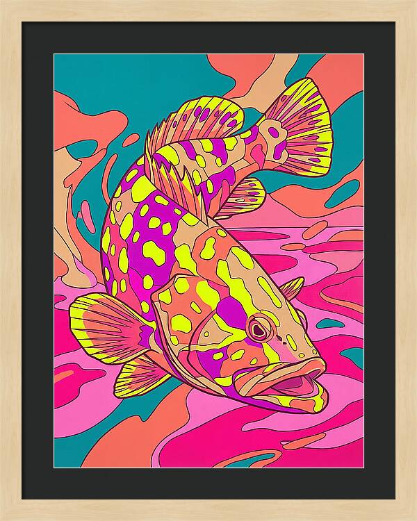 Colorful Grouper Underwater