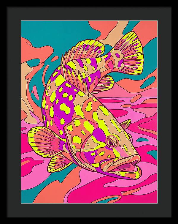 Colorful Grouper Underwater