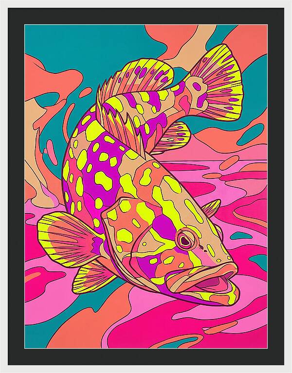 Colorful Grouper Underwater