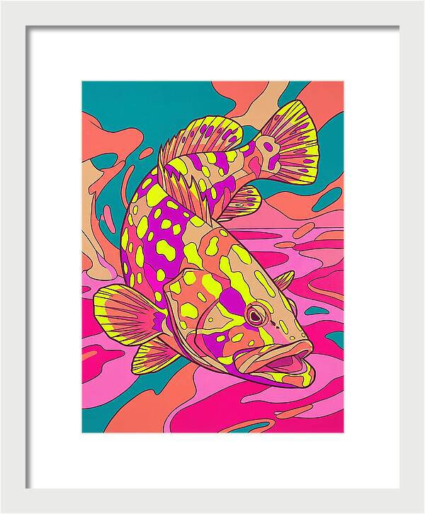 Colorful Grouper Underwater