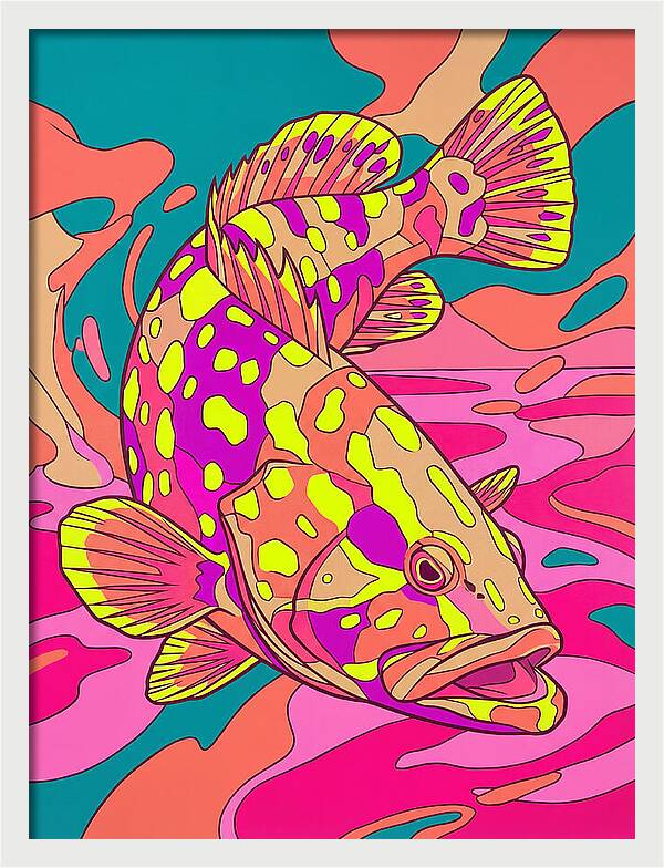 Colorful Grouper Underwater