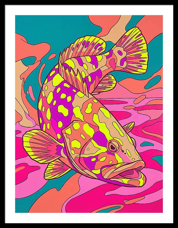 Colorful Grouper Underwater
