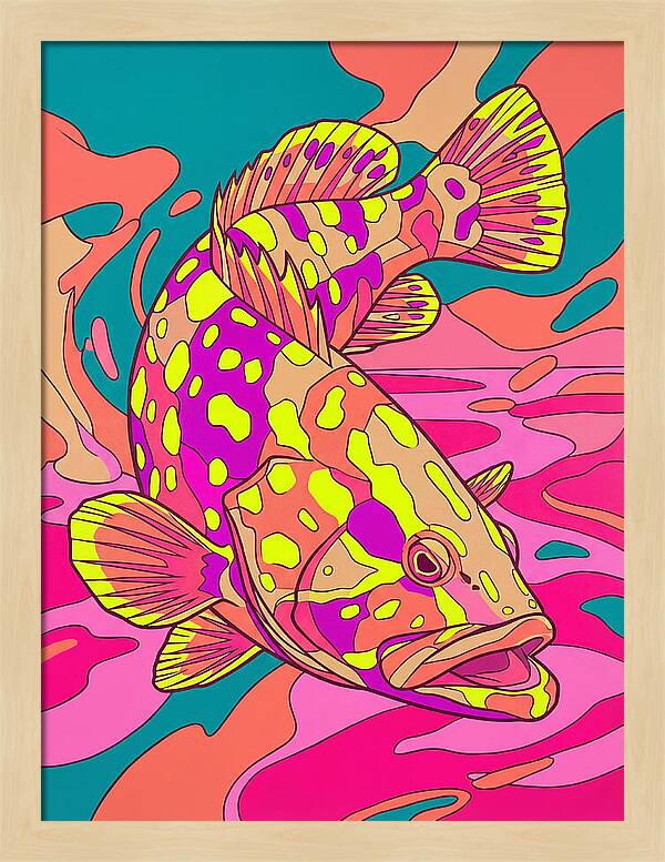 Colorful Grouper Underwater