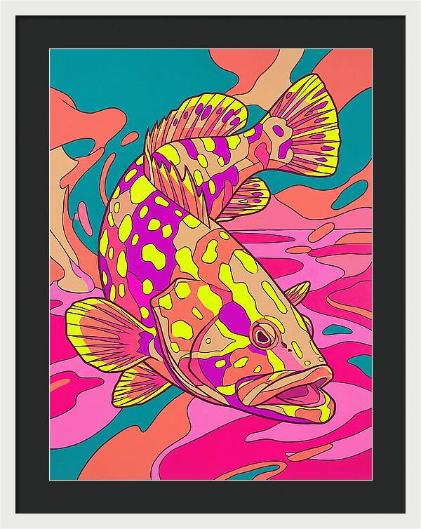 Colorful Grouper Underwater