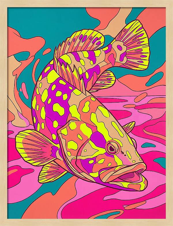 Colorful Grouper Underwater