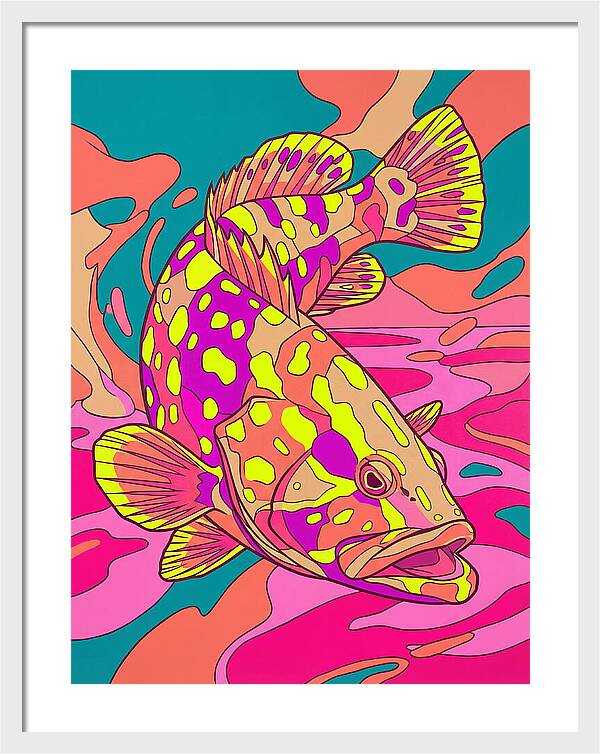 Colorful Grouper Underwater