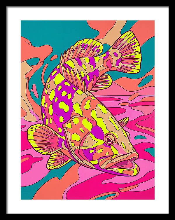 Colorful Grouper Underwater