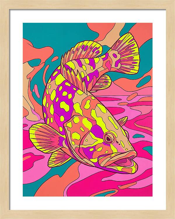 Colorful Grouper Underwater
