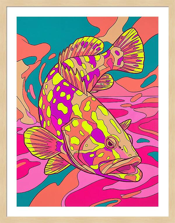 Colorful Grouper Underwater