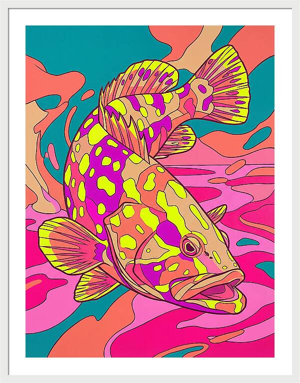 Colorful Grouper Underwater