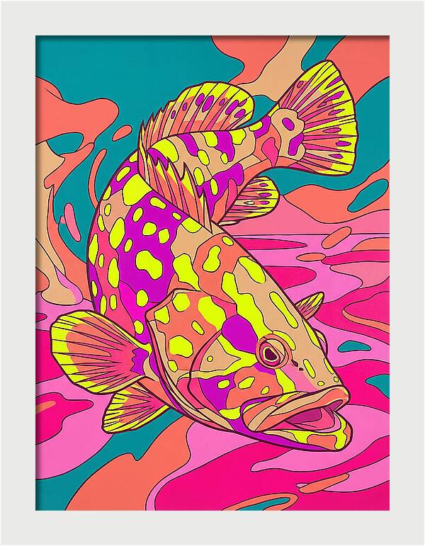 Colorful Grouper Underwater