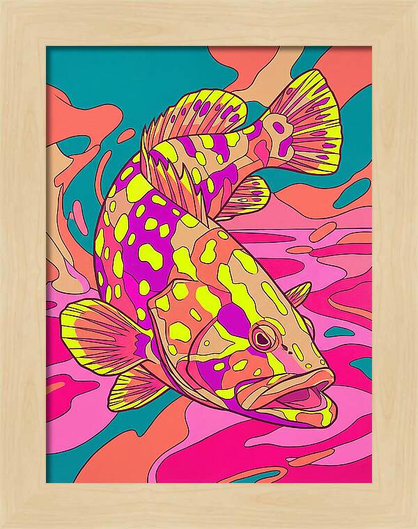 Colorful Grouper Underwater