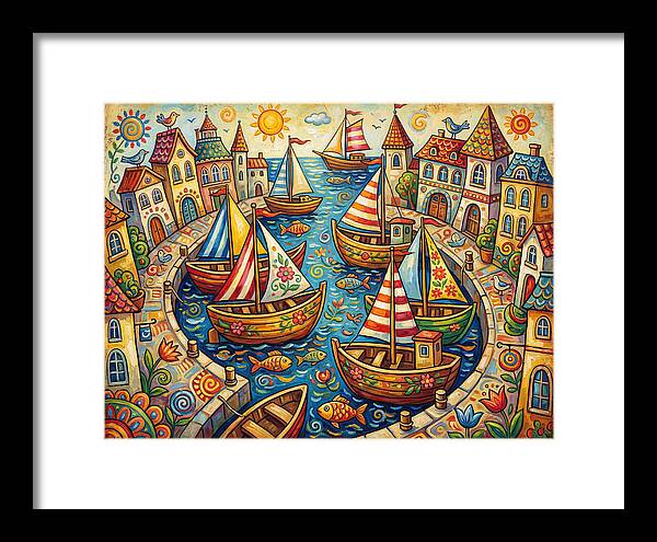 Colorful Harbor Scene