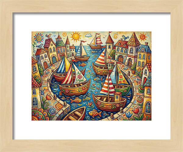 Colorful Harbor Scene