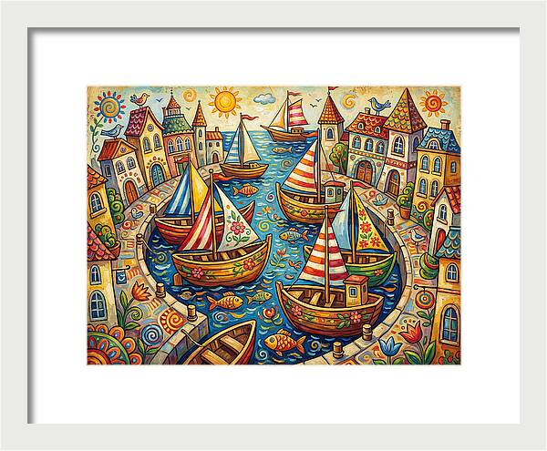 Colorful Harbor Scene