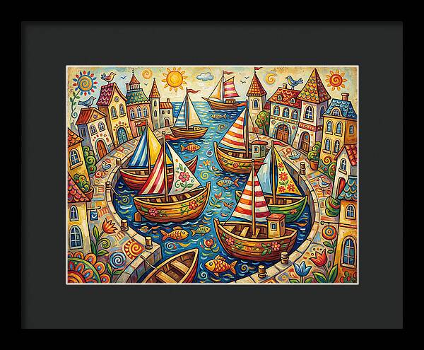 Colorful Harbor Scene