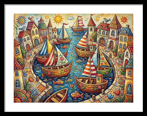 Colorful Harbor Scene