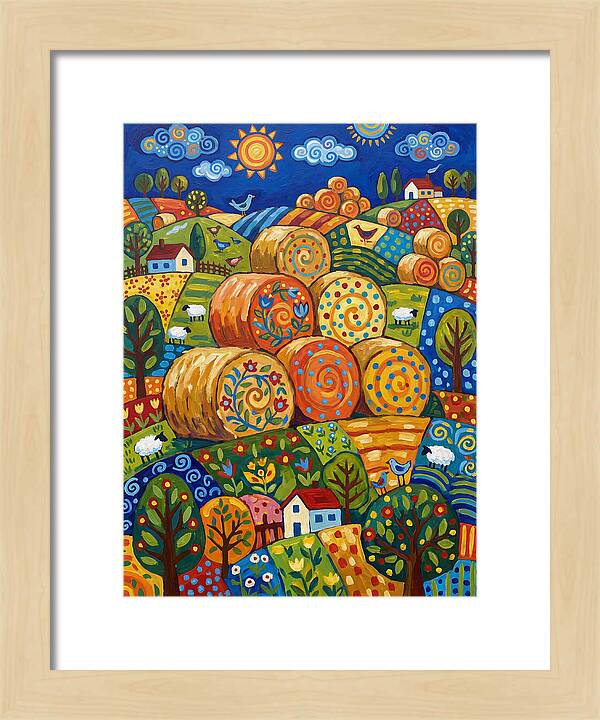Colorful Hay Bale Landscape