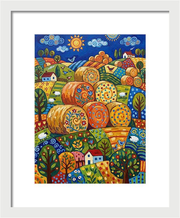 Colorful Hay Bale Landscape