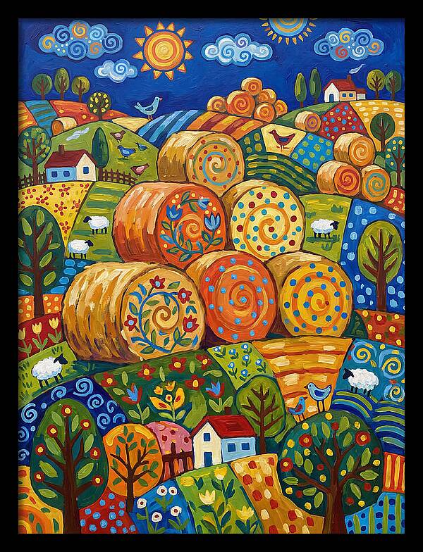 Colorful Hay Bale Landscape