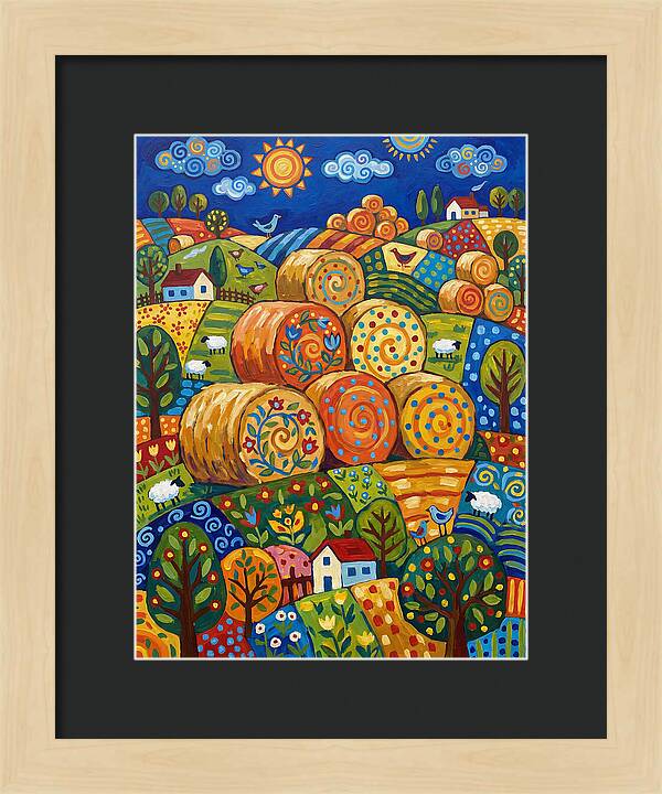 Colorful Hay Bale Landscape
