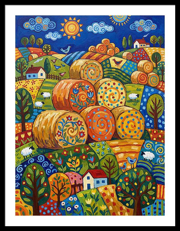 Colorful Hay Bale Landscape