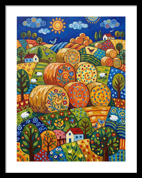 Colorful Hay Bale Landscape