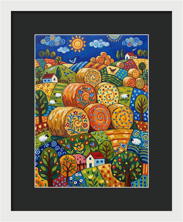 Colorful Hay Bale Landscape