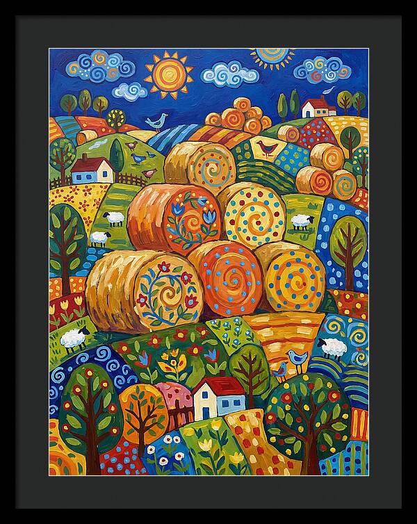 Colorful Hay Bale Landscape