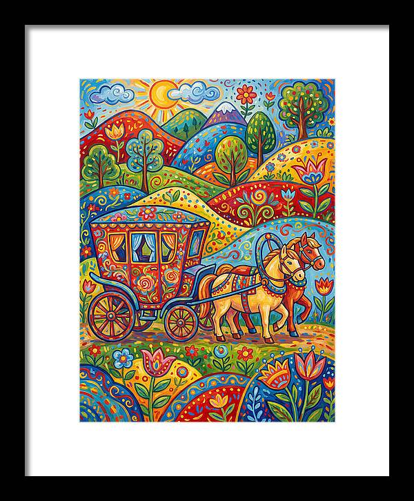Colorful Horse Carriage Scene